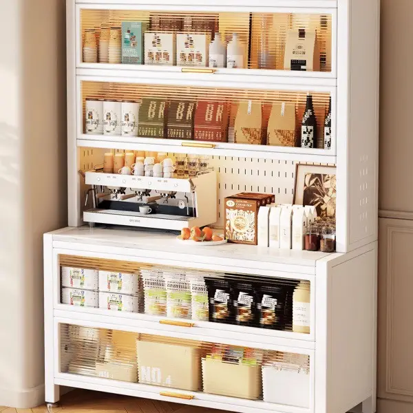 Multi-functional flip-type dust-proof metal storage cabinet