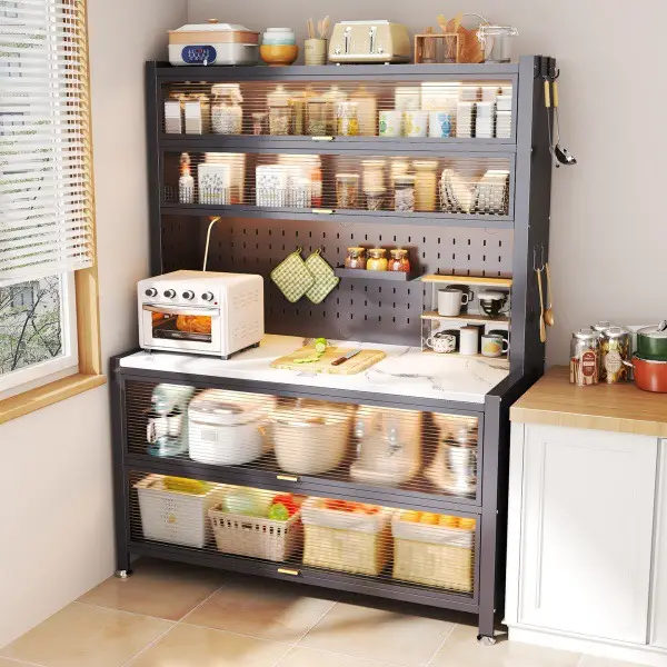 Multi-functional flip-type dust-proof metal storage cabinet