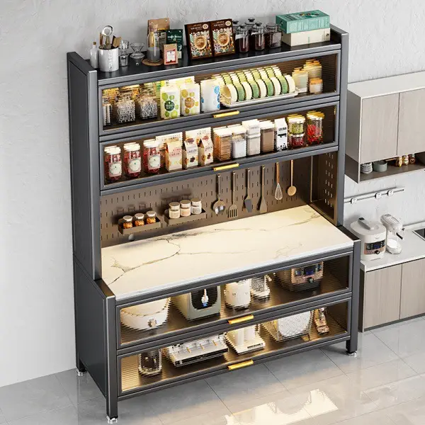Multi-functional flip-type dust-proof metal storage cabinet