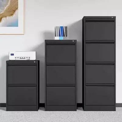 Black Vertical Drawer Metal Filing Cabinet