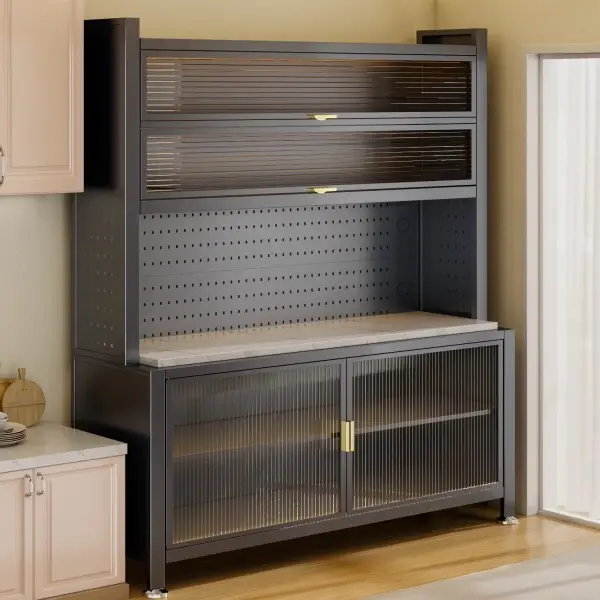Multi-compartment flip-top PVC door metal storage cabinet